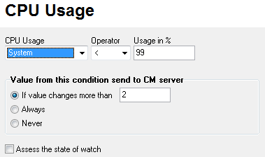 Parametre pre CPU usage