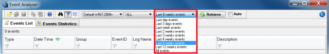 Nastavovanie zobrazovania udalostí v EventAnalyseri Nastavovanie zobrazovania udalostí v EventAnalyseri