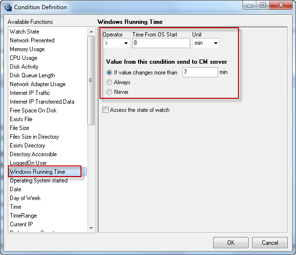Obrázok: Windows running time Obrázok: Windows running time